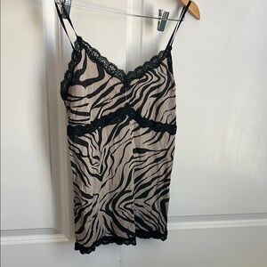 Zebra Print Lace Trim Cami